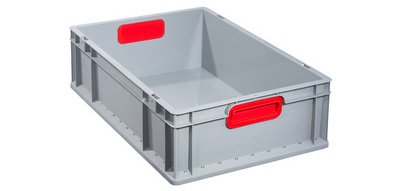 Bac de rangement ProfiPlus EuroBox 617, gris/rouge