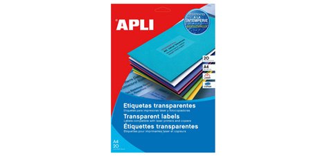 Etiquette adresse transparente, 210 x 297 mm