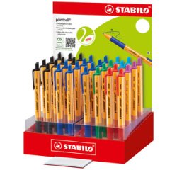 Stylo à bille rétractable, présentoir carton de 32