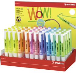 Surligneurs swing cool, présentoir en carton de 48