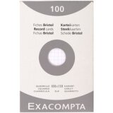 Pk 100 Exa Record Cards 100/150 Sq White - White