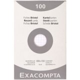 Pk 100 Exa Record Cards 100/150 Sq White - White