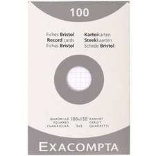 Pk 100 Exa Record Cards 100/150 White - White