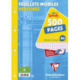 Feuillets mobiles perforés, A4, séyès