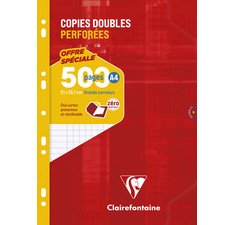Perforated double sheets, A4, Seyès