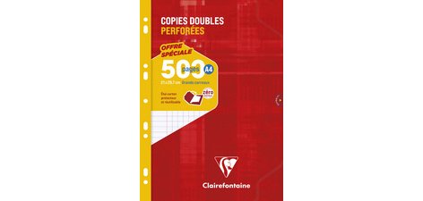Perforated double sheets, A4, Seyès