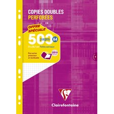 Copies doubles perforées, A4, quadrillé 5x5
