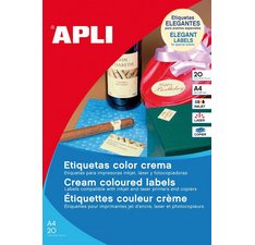 Etiquette universelle ovale, 63,5 x 42,3 mm, crème