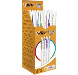 Bic balpen Cristal Up, doos met 20 stuks in geassorteerde fun kleuren