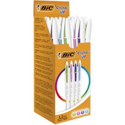 BIC Stylo bille Cristal Up Fashion, assorti, carton de 20