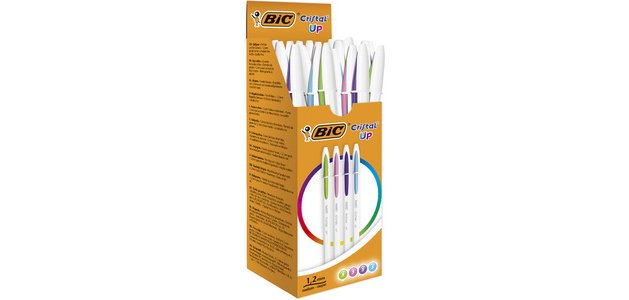 BIC Stylo bille Cristal Up Fashion, assorti, carton de 20