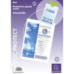 Sachet de 10 étuis de protection simples PVC Haute Qualité 30/100e - 24x32cm - Cristal