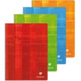 Cahier reliure intégrale 24x32 cm 180 pages grands carreaux - Assortis