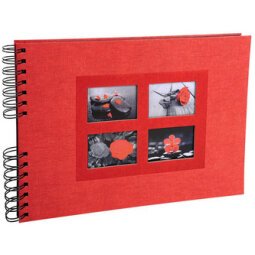 Fotoalbum PASSION - spiraalgebonden - 50 zwarte bladen - 32x22cm - Rood