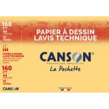 Papier lisse blanc Lavis technique, A3, 160 g/m2