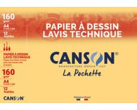 Papier lisse blanc Lavis technique, 240 x 320 mm