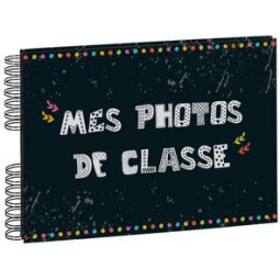 Fotoalbum MES PHOTOS DE CLASSE - spiraalgebonden - 50 zwarte bladen - 32x22cm - Design