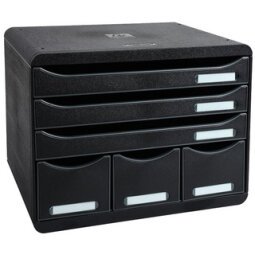 Module de classement Storebox 7 tiroirs Glossy - Noir brillant