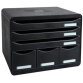 Module de classement Storebox 7 tiroirs Glossy - Noir brillant