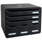 Schubladenbox STOREBOX, 7 offene Schubladen, Glossy - Schwarz Glossy