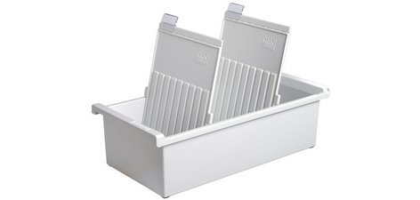 Bac à fiches pour 1.300 cartes, A5 portrait, gris clair