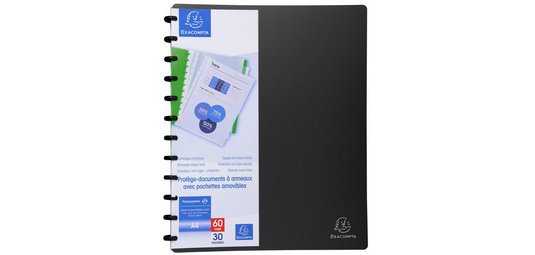 Protège-documents à anneaux et pochettes détachables 60 vues - A4