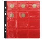 Sachet de 3 recharges numismatiques 20 cases de diamètre 40mm - 24,5x25 cm - Cristal