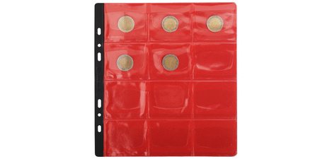 Sachet de 3 recharges numismatiques 20 cases de diamètre 40mm - 24,5x25 cm - Cristal