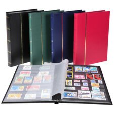 Album de timbres simili-cuir 32 pages noires - 16,5x22,5 cm - Noir