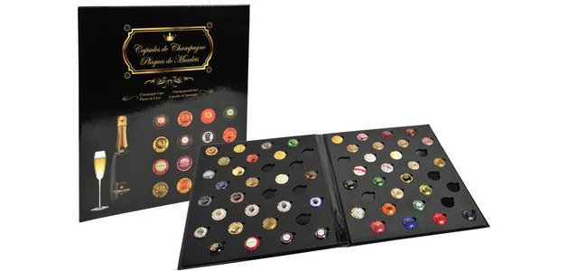 Album de collection pour 64 capsules de Champagne - 29x32,5 cm - Noir
