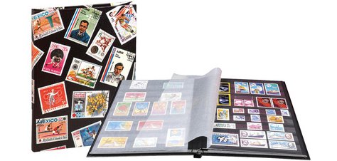 Briefmarkenalbum Sport, 16 Seiten schwarz, 22,5x30,5 cm - Motiv