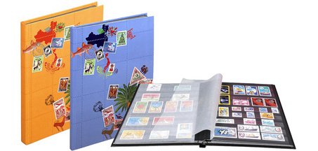 Briefmarkenalbum Globetrotter, 16 Seiten schwarz, 16,5x22,5 cm - Motive sortiert