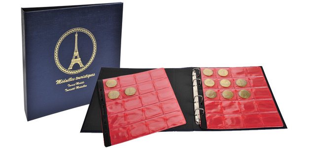 Ringbuch für 100 Souvenir-Münzen, 24,5x25 cm - Marineblau