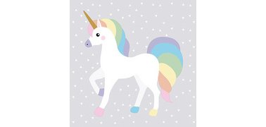 Serviettes à motif 'licorne', 330 x 330 mm