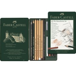 FABER-CASTELL PITT MONOCHROME Set petit, étui de 12 pièces