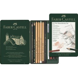 FABER-CASTELL PITT MONOCHROME Set petit, étui de 12 pièces