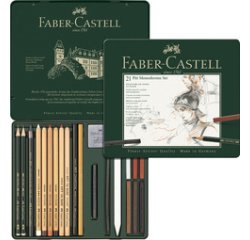 FABER-CASTELL PITT MONOCHROME Set medium, étui de 21 pièces