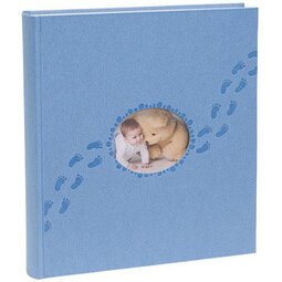 Fotoalbum PILOU baby - boekgebonden - 60 witte bladen - 29x32cm - Blauw