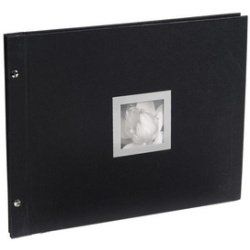 Fotoalbum CEREMONY - met schroeven & hervulbaar - 40 zwarte bladen - 37x29cm - Zwart