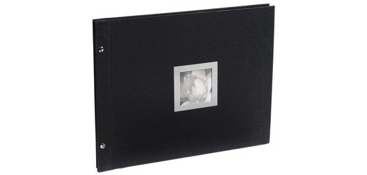 Fotoalbum CEREMONY - met schroeven & hervulbaar - 40 zwarte bladen - 37x29cm - Zwart