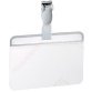 Porte-badge plastifié, avec clip, 90 x 54 mm