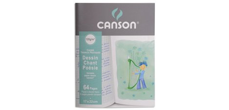Cahier poésie et chant, 120 g/m2, 170 x 220 mm