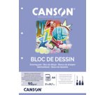 Bloc de feuillets mobiles de papier à dessin, blanc