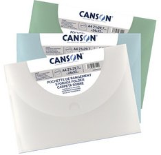 Pochette rangement canson polypropylène rigide dessin a3 420x297mm coloris vifs