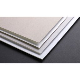 Mittelfeiner karton 1mm 50x65cm, 600g 10 bogen - weiß & grau