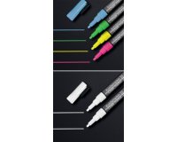 Marqueur craie 20, pointe ogive: 1 - 2 mm, blanc