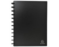 Visitenkartenbuch mit Ringen aus PP 800µ für 192 Karten - Schwarz