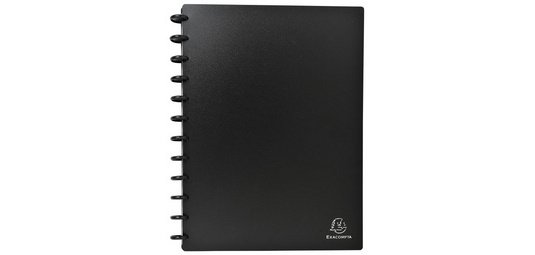 Visitenkartenbuch mit Ringen aus PP 800µ für 192 Karten - Schwarz