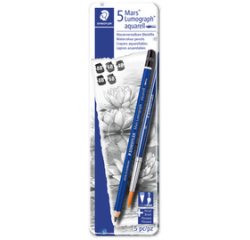 Mars Crayon Lumograph aquarell, étui en métal de 6