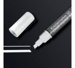 Marqueur à craie, pointe biseautée: 1 - 5 mm, blanc